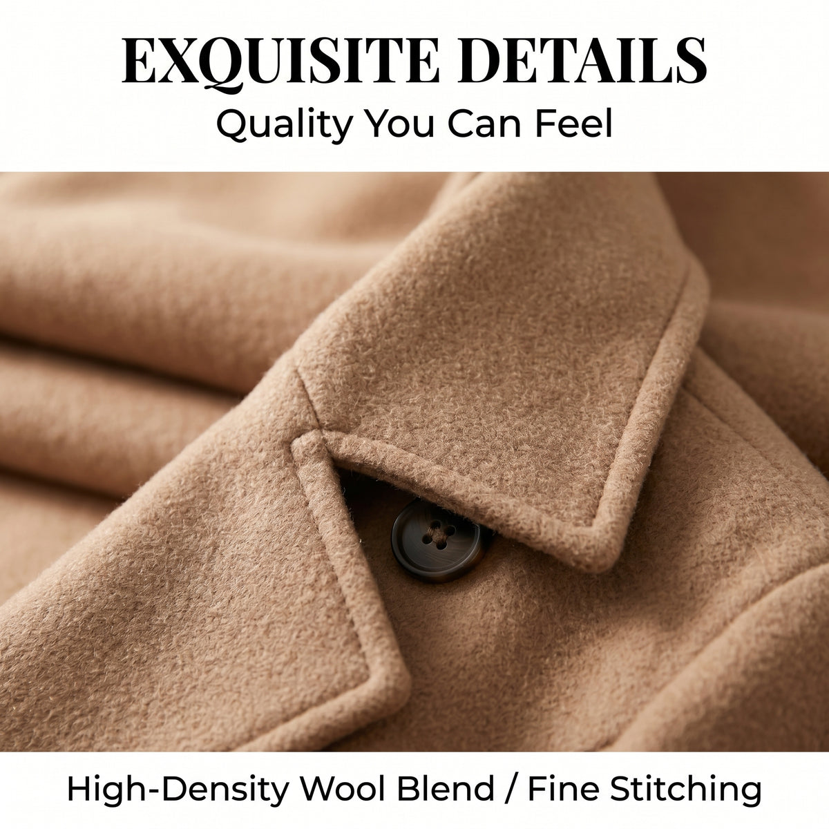 Women's Mid-Length Wool Blend Solid Color Coat