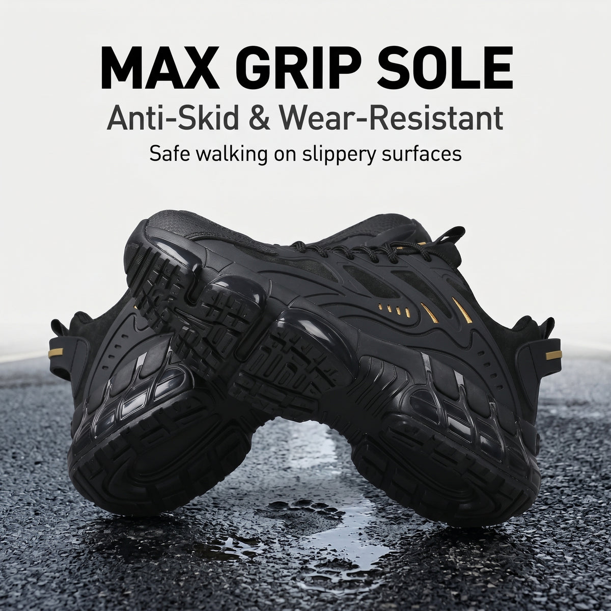 Men's Sneakers, Lightweight Breathable Anti-Smash Work Shoes